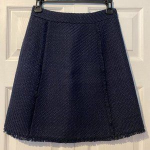 Massimo Dutti Navy Tweed Mini Skirt
